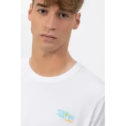 Camiseta Blanca El Pulpo Hombre | Camiseta Surf Estampada