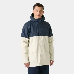 Parka Helly Hansen hombre azul marino y blanco | Chaqueta impermeable