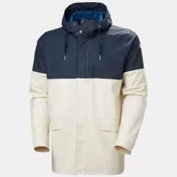 Parka Helly Hansen hombre azul marino y blanco | Chaqueta impermeable