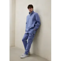 Sudadera Ecoalf Alex Azul | Sudadera Hombre con Media Cremallera