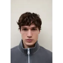 Ecoalf Alex Sudadera Gris Hombre con Media Cremallera