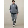 Ecoalf Alex Sudadera Gris Hombre con Media Cremallera