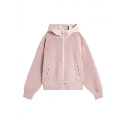 Sudadera Ecoalf Rosa con Capucha y Cremallera | Sudadera Mujer Casual