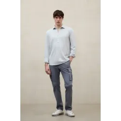 Polo ECOALF manga larga celeste hombre | Cómodo, versátil y elegante