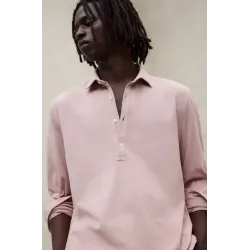 Polo ECOALF rosa manga larga hombre | Estilo actual y cómodo