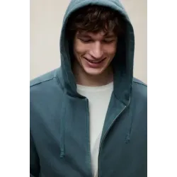 Sudadera Ecoalf verde con cremallera hombre | Hoodie sostenible cómoda