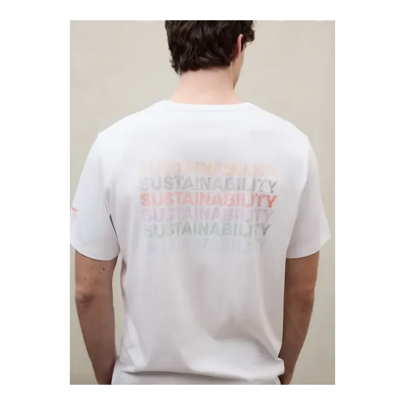 Camiseta blanca Ecoalf hombre | Print Sustainability