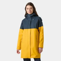 Chubasquero Helly Hansen Mujer Impermeable Largo Azul Amarillo