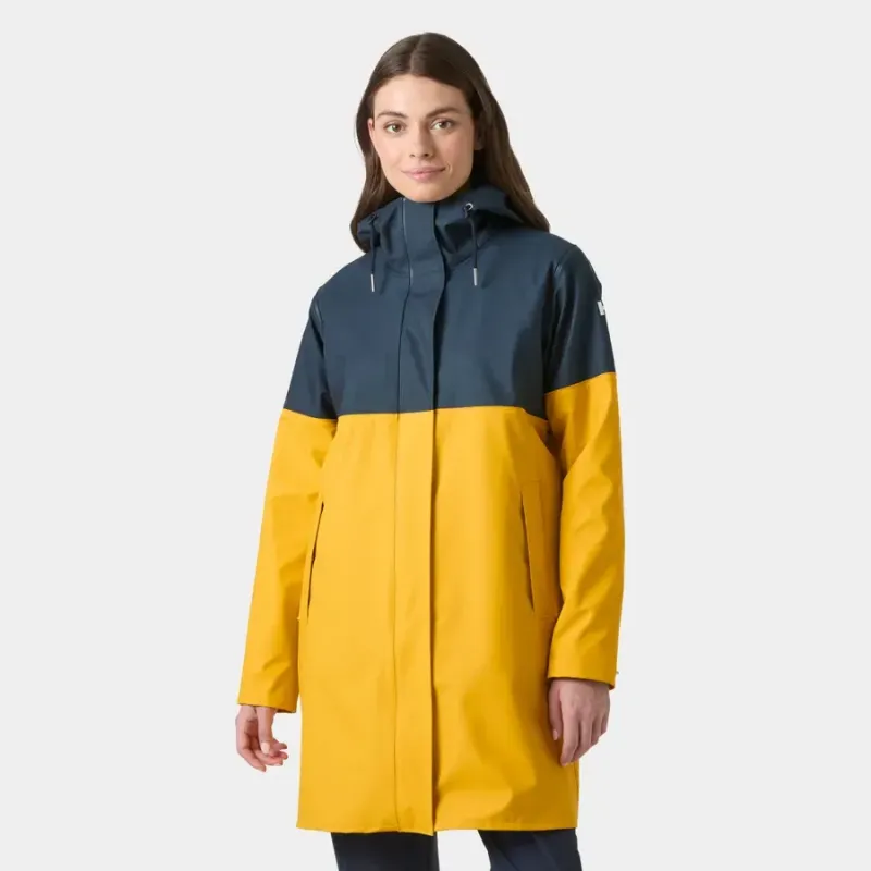 Chubasquero Helly Hansen Mujer Impermeable Largo Azul Amarillo