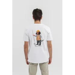 Camiseta blanca BlueBlue Chihuahua teckel pescador | Camiseta original hombre