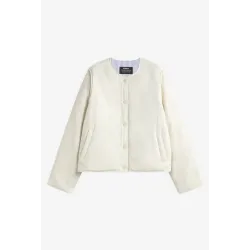 Chaqueta reversible Ecoalf mujer crema y rayas | Ligera y versátil