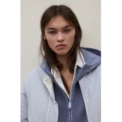 Chaqueta reversible Ecoalf mujer crema y rayas | Ligera y versátil