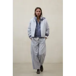 Chaqueta reversible Ecoalf mujer crema y rayas | Ligera y versátil