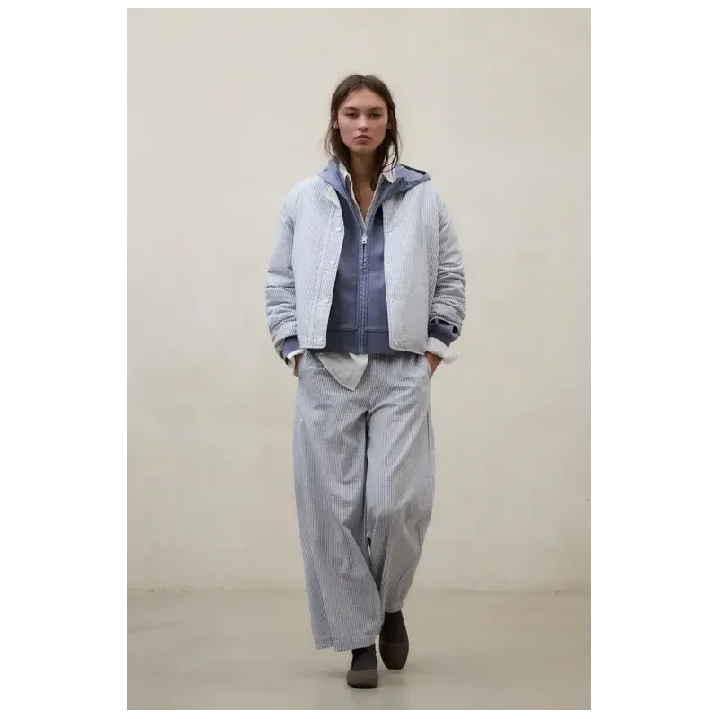 Chaqueta reversible Ecoalf mujer crema y rayas | Ligera y versátil