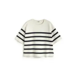Camiseta rayas mujer Ecoalf | Top amplio estilo marinero