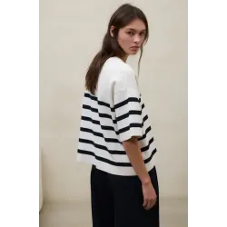 Camiseta rayas mujer Ecoalf | Top amplio estilo marinero