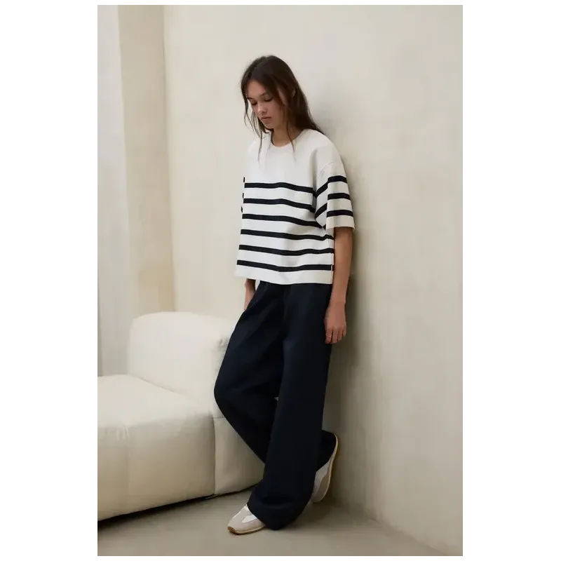 Camiseta rayas mujer Ecoalf | Top amplio estilo marinero