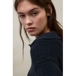 Jersey Polo Azul Marino Ecoalf Mujer | Cómodo y Fácil de Combinar