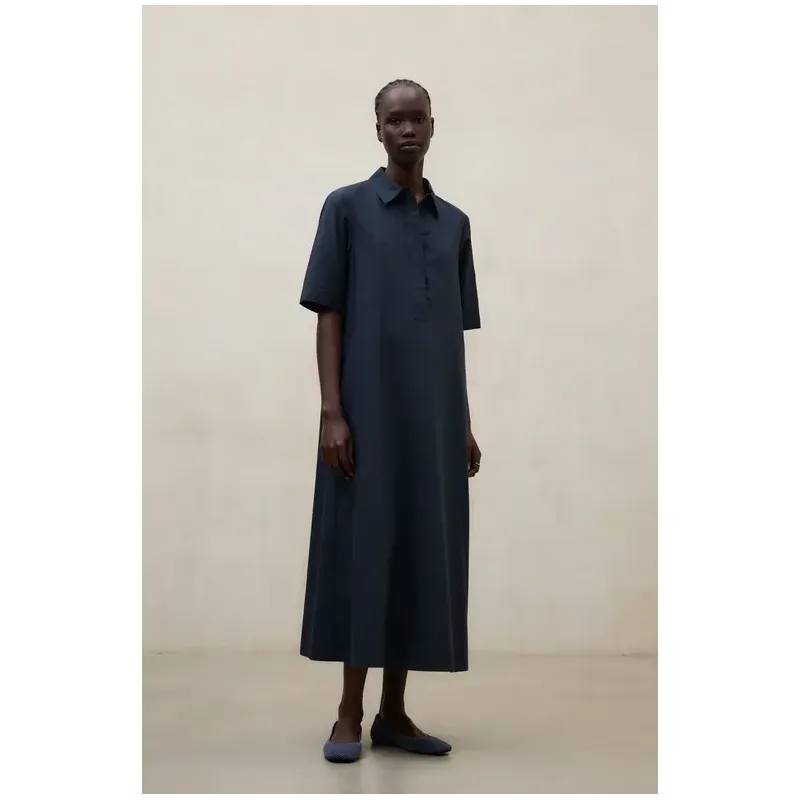 Vestido camisero largo marino Ecoalf mujer