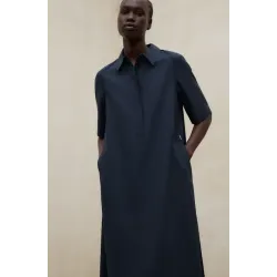 Vestido camisero largo marino Ecoalf mujer