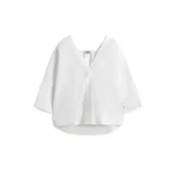 Blusa blanca Ecoalf mujer | Escote pico y caída fluida