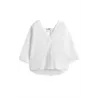 Blusa blanca Ecoalf mujer | Escote pico y caída fluida