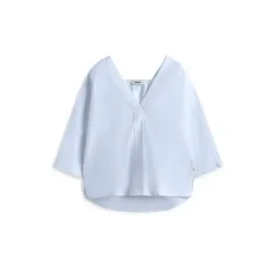 Blusa celeste Ecoalf | Ligera, fluida y equilibrada