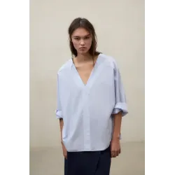 Blusa celeste Ecoalf | Ligera, fluida y equilibrada