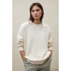 Sudadera Ecoalf beige mujer | Relieve trasero y corte cómodo