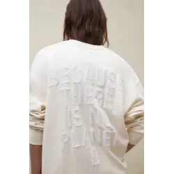 Sudadera Ecoalf beige mujer | Relieve trasero y corte cómodo