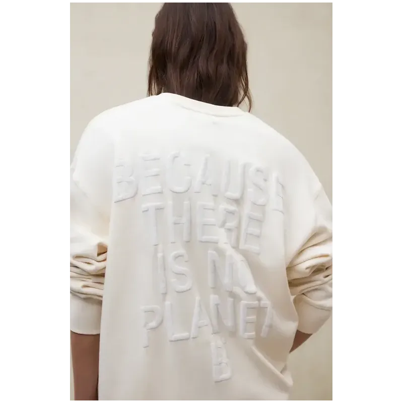 Sudadera Ecoalf beige mujer | Relieve trasero y corte cómodo