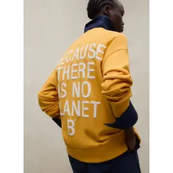 Sudadera mostaza Ecoalf mujer | Diseño con mensaje trasero