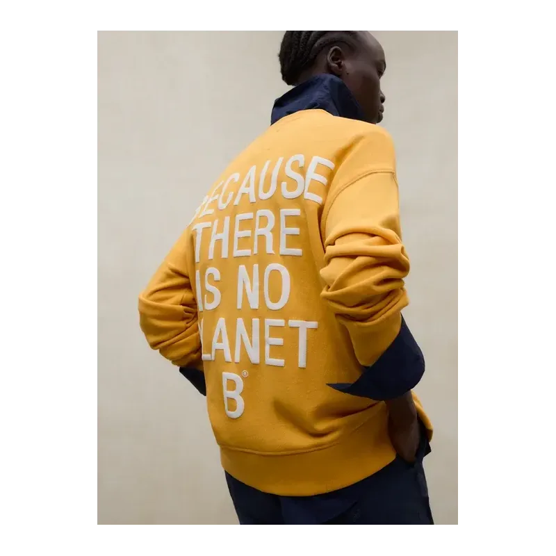 Sudadera mostaza Ecoalf mujer | Diseño con mensaje trasero