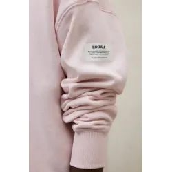 Sudadera Ecoalf rosa mujer con relieve trasero | Diseño limpio