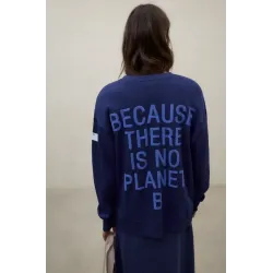 Sudadera azul Ecoalf mujer con mensaje | Compra online