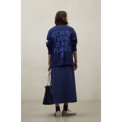 Sudadera azul Ecoalf mujer con mensaje | Compra online