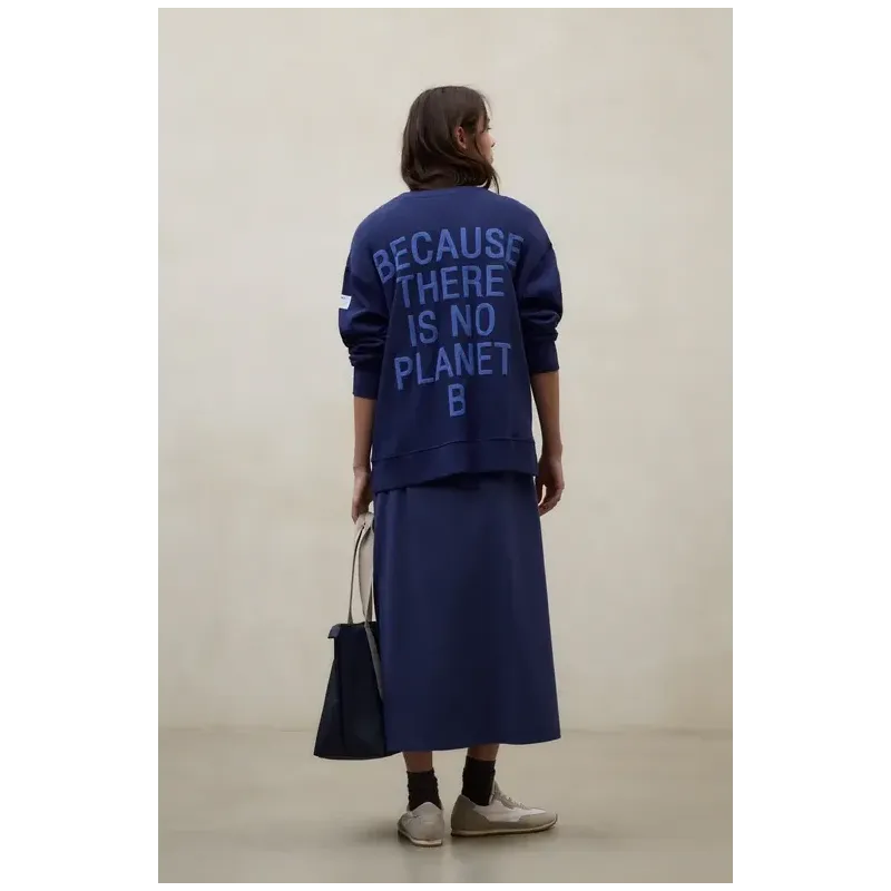 Sudadera azul Ecoalf mujer con mensaje | Compra online