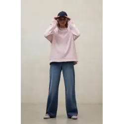 Sudadera rosa Ecoalf mujer con costura central | Diseño actual