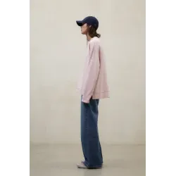 Sudadera rosa Ecoalf mujer con costura central | Diseño actual