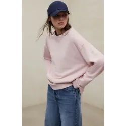 Sudadera rosa Ecoalf mujer con costura central | Diseño actual