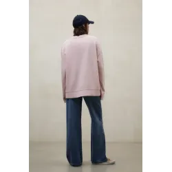 Sudadera rosa Ecoalf mujer con costura central | Diseño actual