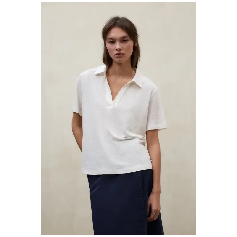 Polo blanco Ecoalf mujer | Camiseta cuello abierto cómoda
