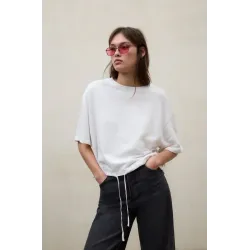 Camiseta blanca Ecoalf mujer | Bajo ajustable