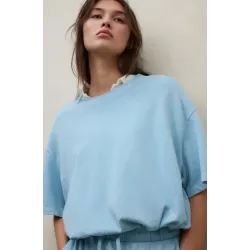 Camiseta celeste Ecoalf mujer | Volumen y ajuste regulable