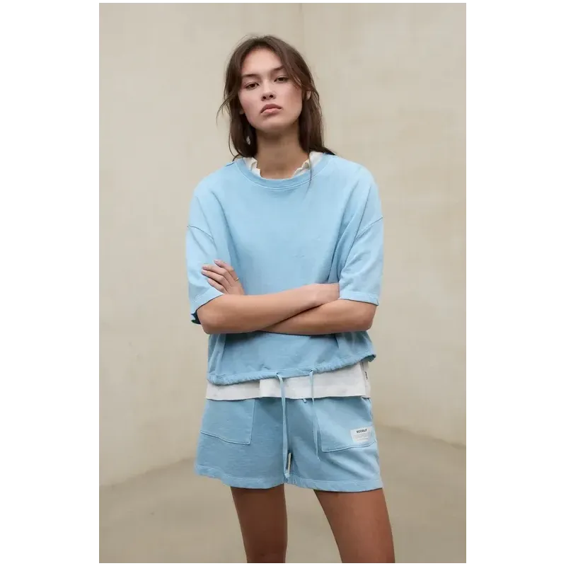 Camiseta celeste Ecoalf mujer | Volumen y ajuste regulable