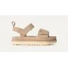 Sandalias UGG beige mujer con velcro y suela gruesa | Comodidad y estilo
