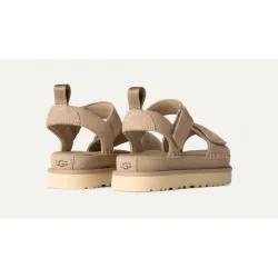 Sandalias UGG beige mujer con velcro y suela gruesa | Comodidad y estilo
