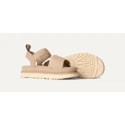 Sandalias UGG beige mujer con velcro y suela gruesa | Comodidad y estilo