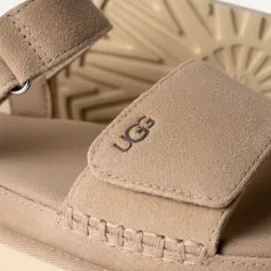 Sandalias UGG beige mujer con velcro y suela gruesa | Comodidad y estilo