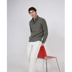 Jersey verde hombre con cremallera | Estilo casual